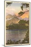 Sunset, Swiftcurrent Lake, Glacier Park, Montana-null-Mounted Art Print