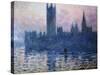 Sunset,The Houses of Parliament-Claude Monet-Stretched Canvas