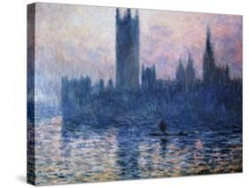 Sunset,The Houses of Parliament-Claude Monet-Stretched Canvas