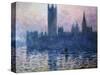 Sunset,The Houses of Parliament-Claude Monet-Stretched Canvas