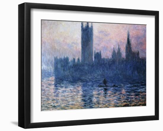 Sunset,The Houses of Parliament-Claude Monet-Framed Giclee Print