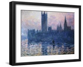 Sunset,The Houses of Parliament-Claude Monet-Framed Giclee Print