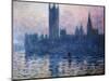 Sunset,The Houses of Parliament-Claude Monet-Mounted Giclee Print