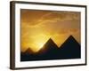 Sunset, the Pyramids, Giza, Unesco World Heritage Site, Cairo, Egypt, North Africa, Africa-John Ross-Framed Photographic Print