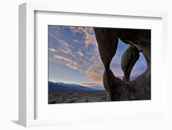 Sunset Through Cyclops' Skull Arch, Alabama Hills, Inyo National Forest-James Hager-Framed Photographic Print