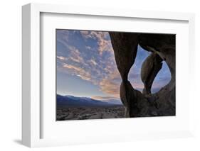 Sunset Through Cyclops' Skull Arch, Alabama Hills, Inyo National Forest-James Hager-Framed Photographic Print