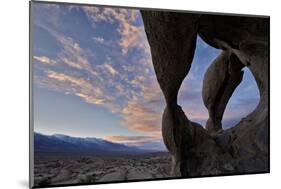 Sunset Through Cyclops' Skull Arch, Alabama Hills, Inyo National Forest-James Hager-Mounted Photographic Print