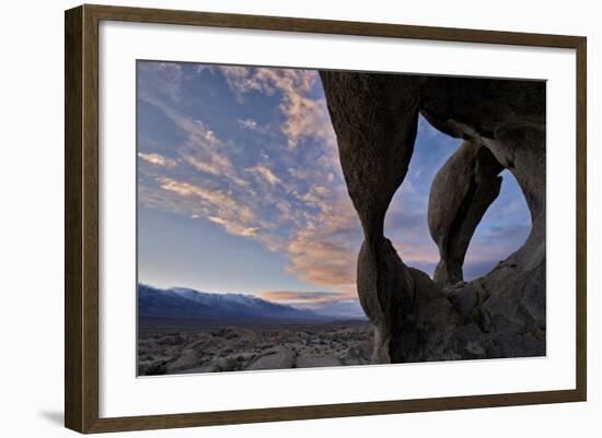 Sunset Through Cyclops' Skull Arch, Alabama Hills, Inyo National Forest-James Hager-Framed Photographic Print