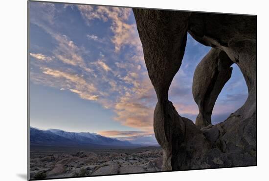 Sunset Through Cyclops' Skull Arch, Alabama Hills, Inyo National Forest-James Hager-Mounted Photographic Print
