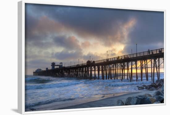 Sunset Through Oceanside Pier-Chris Moyer-Framed Photographic Print