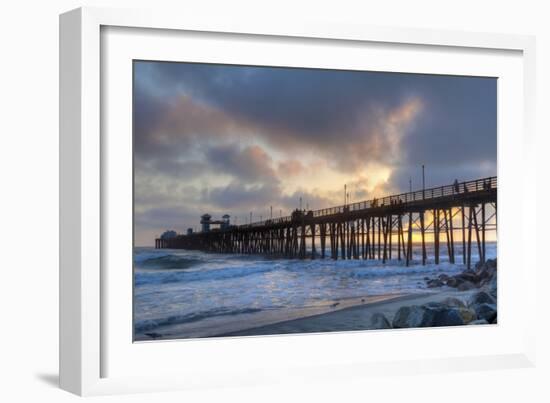 Sunset Through Oceanside Pier-Chris Moyer-Framed Photographic Print