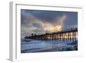 Sunset Through Oceanside Pier-Chris Moyer-Framed Photographic Print
