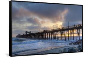 Sunset Through Oceanside Pier-Chris Moyer-Framed Stretched Canvas