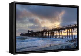 Sunset Through Oceanside Pier-Chris Moyer-Framed Stretched Canvas