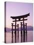 Sunset, Torii Gate, Itsukushima Shrine, Miyajima Island, Honshu, Japan-null-Stretched Canvas