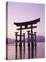 Sunset, Torii Gate, Itsukushima Shrine, Miyajima Island, Honshu, Japan-null-Stretched Canvas