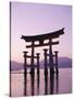 Sunset, Torii Gate, Itsukushima Shrine, Miyajima Island, Honshu, Japan-null-Stretched Canvas