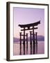 Sunset, Torii Gate, Itsukushima Shrine, Miyajima Island, Honshu, Japan-null-Framed Premium Photographic Print