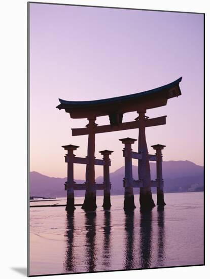 Sunset, Torii Gate, Itsukushima Shrine, Miyajima Island, Honshu, Japan-null-Mounted Premium Photographic Print