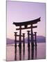 Sunset, Torii Gate, Itsukushima Shrine, Miyajima Island, Honshu, Japan-null-Mounted Premium Photographic Print