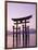 Sunset, Torii Gate, Itsukushima Shrine, Miyajima Island, Honshu, Japan-null-Framed Photographic Print