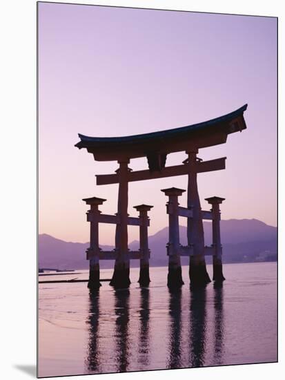 Sunset, Torii Gate, Itsukushima Shrine, Miyajima Island, Honshu, Japan-null-Mounted Photographic Print