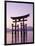 Sunset, Torii Gate, Itsukushima Shrine, Miyajima Island, Honshu, Japan-null-Framed Photographic Print