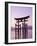 Sunset, Torii Gate, Itsukushima Shrine, Miyajima Island, Honshu, Japan-null-Framed Photographic Print