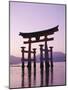 Sunset, Torii Gate, Itsukushima Shrine, Miyajima Island, Honshu, Japan-null-Mounted Photographic Print