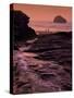 Sunset, Trebarwith Strand, Cornwall, England, United Kingdom, Europe-Jeremy Lightfoot-Stretched Canvas