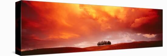 Sunset, Tuscany, Val d'Orcia, Italy-null-Stretched Canvas