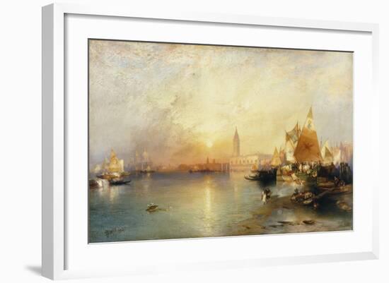 Sunset, Venice; Santa Maria and the Ducal Palace-Moran Thomas-Framed Giclee Print