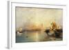 Sunset, Venice; Santa Maria and the Ducal Palace-Moran Thomas-Framed Giclee Print