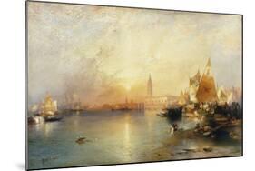 Sunset, Venice; Santa Maria and the Ducal Palace-Moran Thomas-Mounted Giclee Print