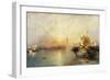 Sunset, Venice; Santa Maria and the Ducal Palace-Moran Thomas-Framed Giclee Print