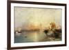 Sunset, Venice; Santa Maria and the Ducal Palace-Moran Thomas-Framed Giclee Print