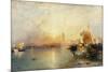 Sunset, Venice; Santa Maria and the Ducal Palace-Moran Thomas-Mounted Giclee Print