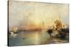 Sunset, Venice; Santa Maria and the Ducal Palace-Moran Thomas-Stretched Canvas