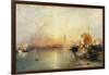 Sunset, Venice; Santa Maria and the Ducal Palace-Moran Thomas-Framed Giclee Print