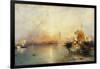 Sunset, Venice; Santa Maria and the Ducal Palace-Moran Thomas-Framed Giclee Print