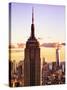 Sunset View, Empire State Building and One World Trade Center (1WTC), Manhattan, NYC, Colors-Philippe Hugonnard-Stretched Canvas