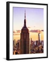 Sunset View, Empire State Building and One World Trade Center (1WTC), Manhattan, NYC, Colors-Philippe Hugonnard-Framed Art Print