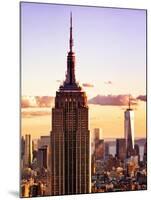 Sunset View, Empire State Building and One World Trade Center (1WTC), Manhattan, NYC, Colors-Philippe Hugonnard-Mounted Art Print
