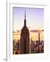 Sunset View, Empire State Building and One World Trade Center (1WTC), Manhattan, NYC, Colors-Philippe Hugonnard-Framed Art Print