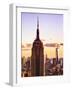 Sunset View, Empire State Building and One World Trade Center (1WTC), Manhattan, NYC, Colors-Philippe Hugonnard-Framed Art Print