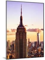 Sunset View, Empire State Building and One World Trade Center (1WTC), Manhattan, NYC, Colors-Philippe Hugonnard-Mounted Art Print