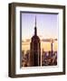 Sunset View, Empire State Building and One World Trade Center (1WTC), Manhattan, NYC, Colors-Philippe Hugonnard-Framed Art Print