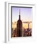 Sunset View, Empire State Building and One World Trade Center (1WTC), Manhattan, NYC, Colors-Philippe Hugonnard-Framed Art Print