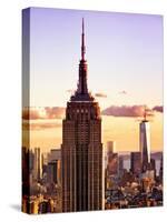 Sunset View, Empire State Building and One World Trade Center (1WTC), Manhattan, NYC, Colors-Philippe Hugonnard-Stretched Canvas