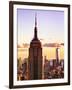 Sunset View, Empire State Building and One World Trade Center (1WTC), Manhattan, NYC, Colors-Philippe Hugonnard-Framed Art Print